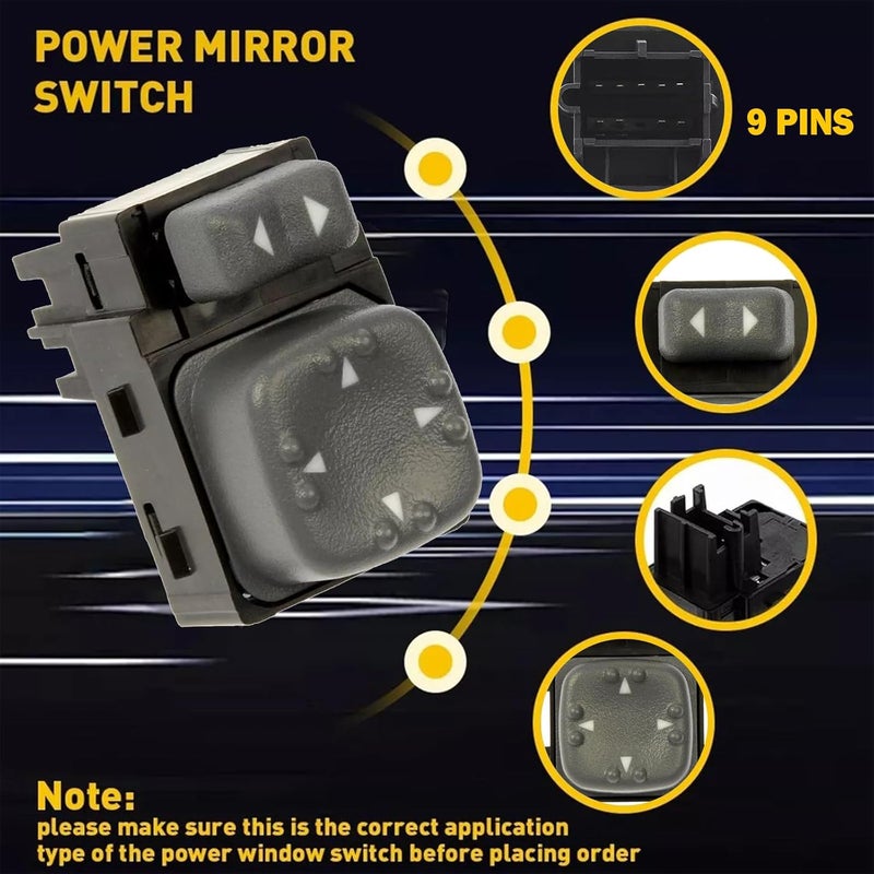 Fabelhpart 901-126 Power Mirror Control Switch Compatible with Chevy Blazer S10 1998-2005 Compatible with GMC Jimmy Sonoma 1998-2004 Compatible with Oldsmobile Bravada 1998-2001 Replaces# 19259976 - Image 2
